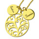 Family Tree Necklace With Name Charm For Mom