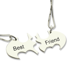 Batman Best Friend Name Necklace Sterling Silver