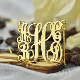 Gold Plated Family Monogram Necklace With 5 Initials