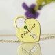 I Love You Heart Lock Keepsake Necklace With Name 18ct Gold Plated