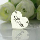 Stamped Name Heart Love Necklaces Sterling Silver