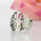 Personalised Hand Drawing Monogrammed Ring Silver