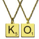 Engraved Scrabble Initial Letter Necklace 18ct Gold Plated