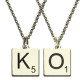 Scrabble Initial Letter Necklace Sterling Silver