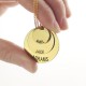 Disc Necklace With Kids Name For Mom 18ct Gold Plated