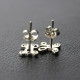 Personalised Single Monogram Stud Earrings Sterling Silver