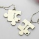 Engraved Puzzle Necklace for Couples Love Necklaces Silver