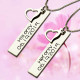 Personalised Couple Bar Necklace with Name  Date Silver