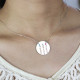 Disc Necklace With Names  Birthstones Silver