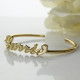 Personalised 18ct Gold Plated Name Bangle Bracelet