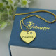 Simple Heart Necklace with Name  Birhtstone 18ct Gold Plated