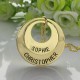 Engraved Ring 18ct Gold Plated Mother Necklace