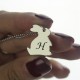 Personalised Rabbit Initial Charm Pendant Sterling Silver