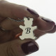 Personalised Teddy Bear Initial Necklace Sterling Silver