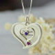 Personalised Couples Birthstone Heart Name Necklace