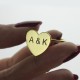 Engraved Sweetheart Ring with Double Initials 18ct Gold Plated