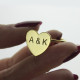 Engraved Sweetheart Ring with Double Initials 18ct Gold Plated