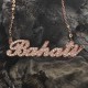 Rose Gold Plated Full Birthstone Carrie Name Necklace