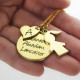 Family Names Pendant For Mother With Kids Charm In 18ct Gold Plated