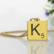 Engraved Scrabble Initial Letter Necklace 18ct Gold Plated