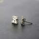 Personalised Single Monogram Stud Earrings Sterling Silver