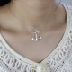 Anchor Necklace Charms Engraved Your Name Silver