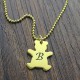 Cute Teddy Bear Initial Charm Necklace 18ct Gold Plated