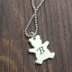 Personalised Teddy Bear Initial Necklace Sterling Silver