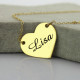 Stamped Heart Love Necklaces with Name 18ct Gold Plated