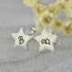 Personalised Star Stud Initial Earrings In Silver