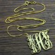 Gold Plated Family Monogram Necklace With 5 Initials