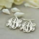 Sterling Silver Script Monogram Earrings