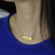 Custom Necklace Signature Bar Necklace Handwritring 18ct Gold Plated