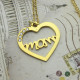 Mothers Heart Necklace With Birthstone 18ct Gold Plated