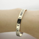 Personalised Roman Numeral Date Cuff Bracelet Sterling Silver