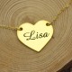 Stamped Heart Love Necklaces with Name 18ct Gold Plated