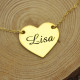 Stamped Heart Love Necklaces with Name 18ct Gold Plated