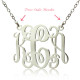 Alexis Bellino Style Monogram Necklace Solid White Gold 18ct