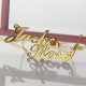 Gold Double Nameplate Necklace Carrie Style