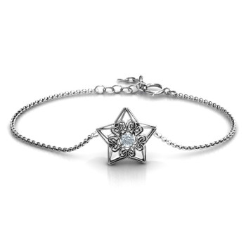 Personalised 3D Star Bracelet with Filigree Detailing