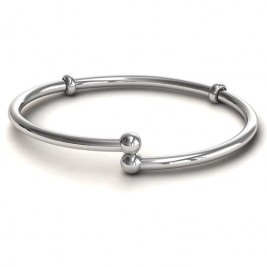 Personalised Silver Flex Bangle Charm Bracelet