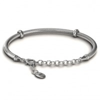 Personalised Silver Snake Bracelet with 1.5  Extender