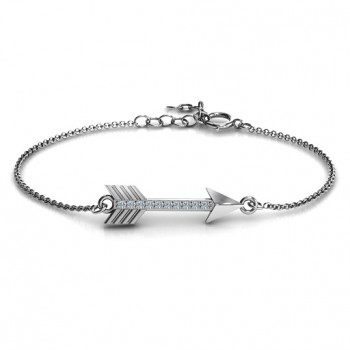 Personalised Arrow Bracelet with Accent Stones