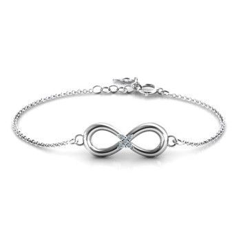 Personalised Classic Infinity With Centre Accents Bracelet