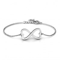 Personalised Double Heart Infinity Bracelet