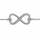 Personalised Double Heart Infinity Bracelet with Accents