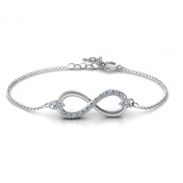 Personalised Double Stone Infinity Accent Bracelet