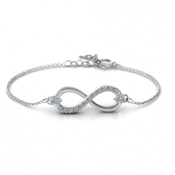 Personalised Double Stone Infinity Accent Bracelet