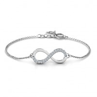 Personalised Infinity Bracelet with Single Accent Row