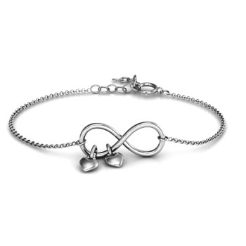 Infinity Promise Bracelet with Two Heart Charms